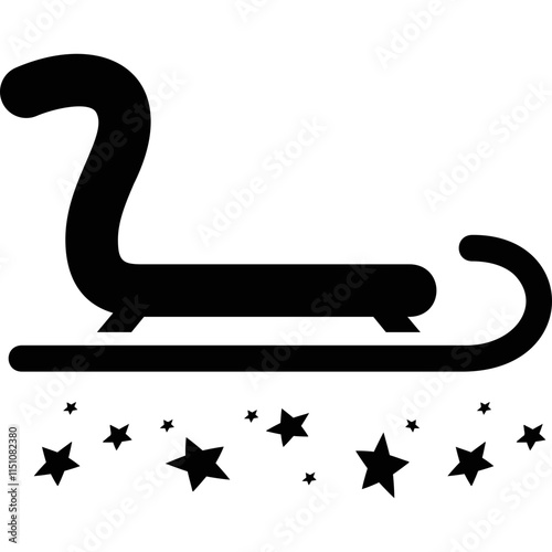 Simple vector icon winter children's sled