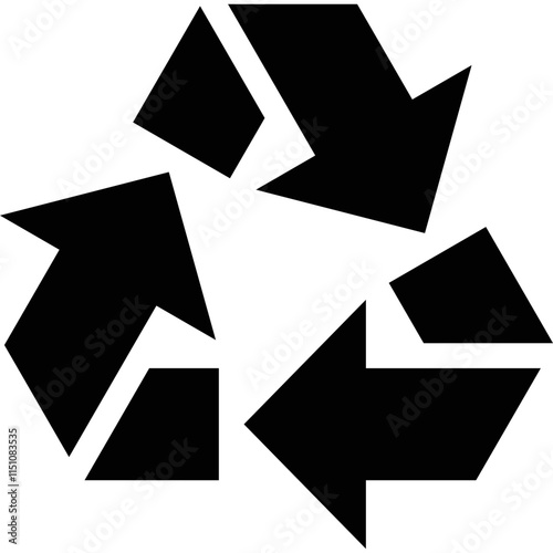 simple vector icon recycling