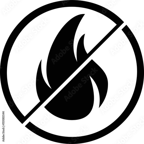 Simple vector icon no fire