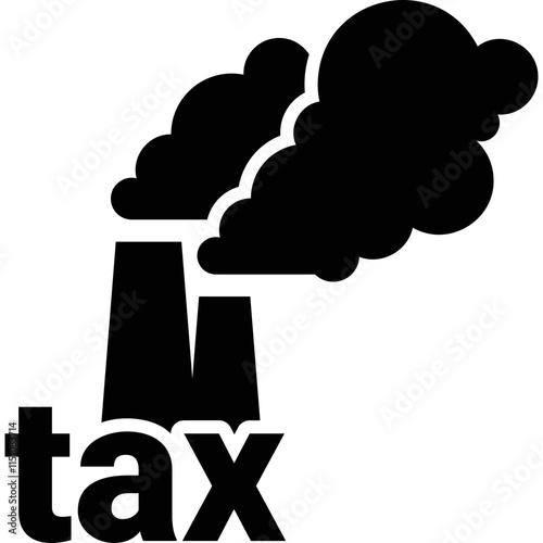 Simple vector icon smoke factory