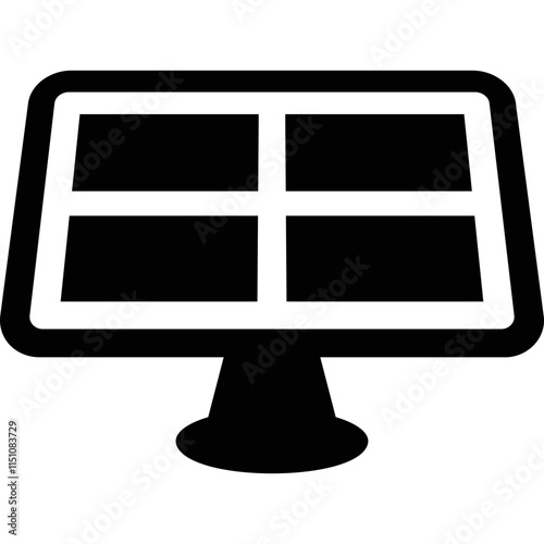 solar panel simple vector icon