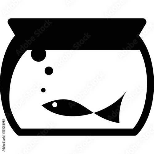 Simple vector icon aquarium for fish