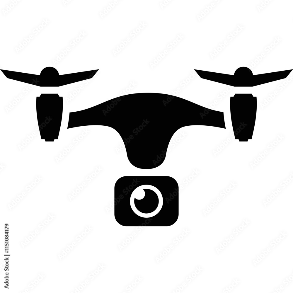 Simple vector icon quadrocopter Simple vector icon quadrocopter