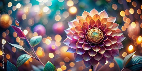 Bokeh Flower Paper Cut Art AI Photo,  Floral Papercraft,  Delicate Cutouts