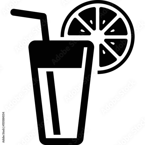 Simple vector icon glass of juice
