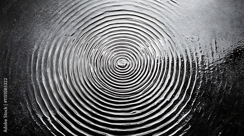 Concentric rings on liquid. Concentric rings on liquid.