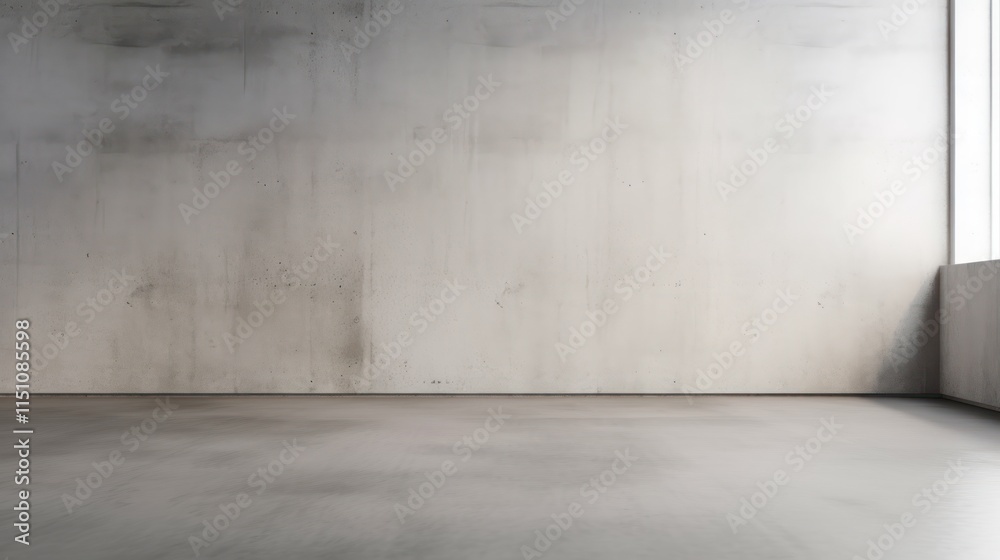 Empty Room with Concrete Wall and Floor Empty Room with Concrete Wall and Floor