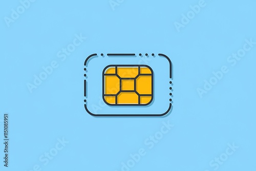 SIM Card Icon Mobile, Cellular, Network, Technology, Communication, Digital, Data, Connectivity, Ele