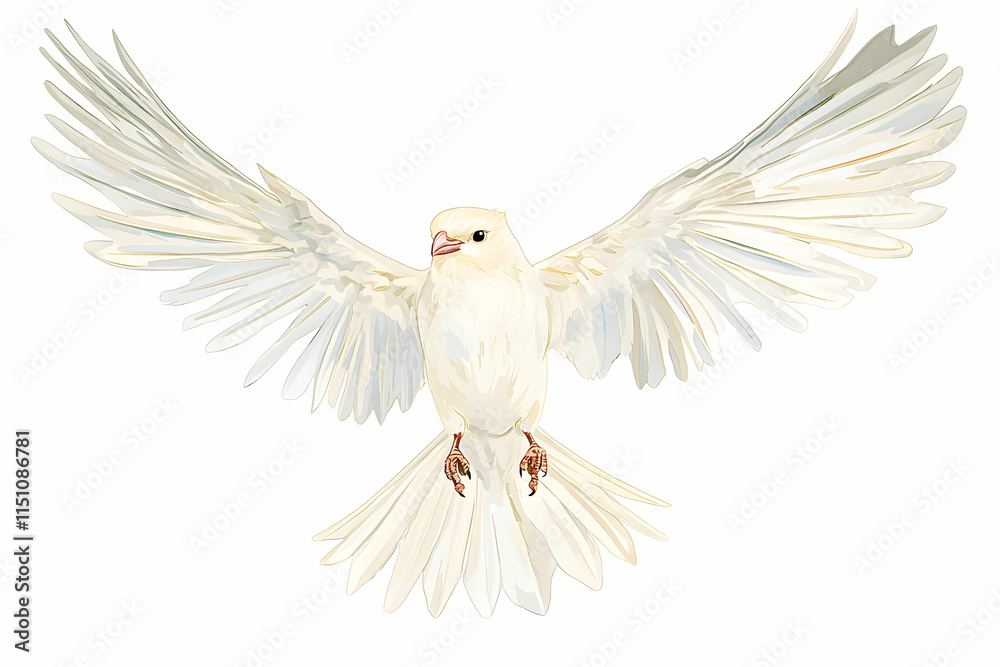 Obraz premium Elegant White Bird with Outstretched Wings in a Graceful Display of Natural Beauty and Freedom