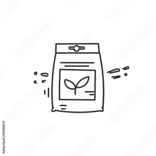 seed fertilizer bag icon illustration