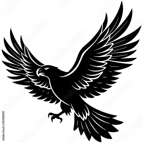 Vector soaring eagle silhouette vector illustration soaring eagle silhouette icon