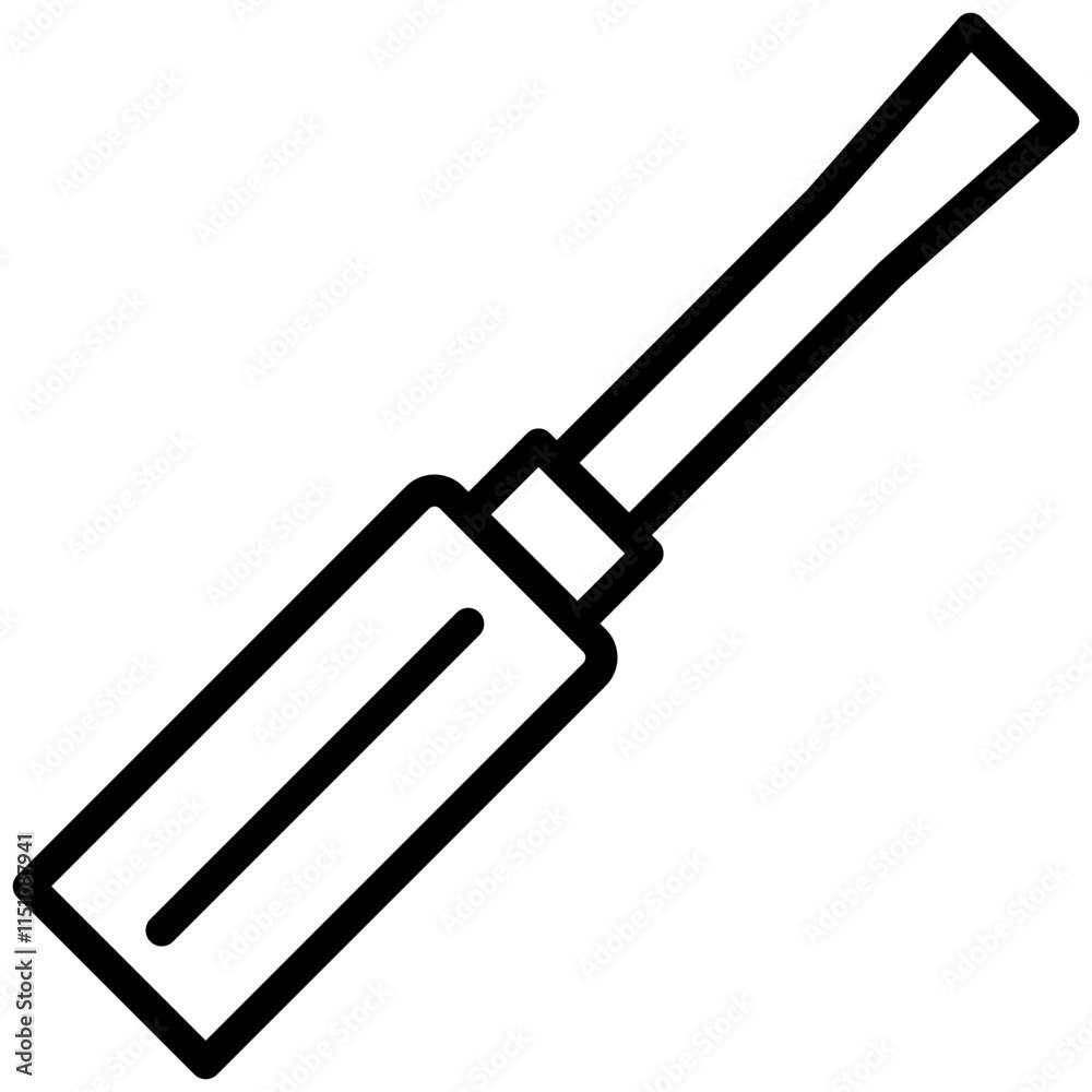 Screw Driver Icon, Black And White Outline Icon Vector Screw Driver Icon, Black And White Outline Icon Vector