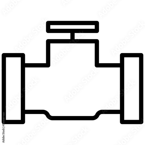 Pipe Icon, Black And White Outline Icon Vector
