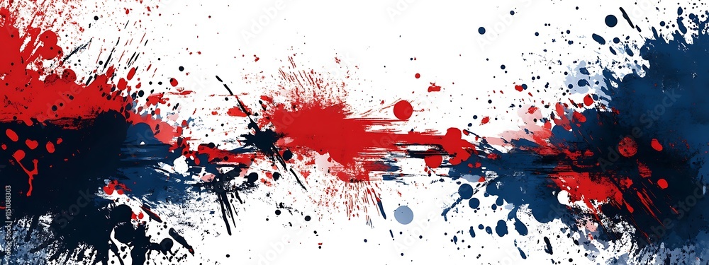 Abstract red and blue splatters on white. Abstract red and blue splatters on white.