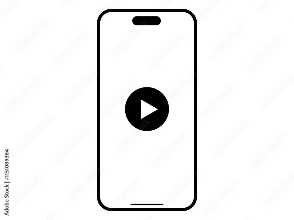 スマホと動画再生ボタン スマホと動画再生ボタン