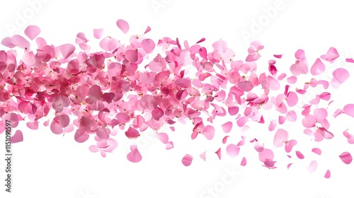 Pink Flower Petals Falling Gently Down