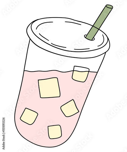 Coffee drinks to go milk, yummy drinks doodle elements, drawing vector, isolated  illustration