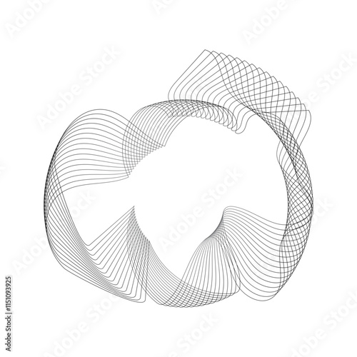 Abstract black Gradient Outline shape, frame border background element