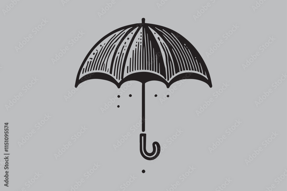 Umbrella Line Art Vector Silhouette Umbrella Line Art Vector Silhouette