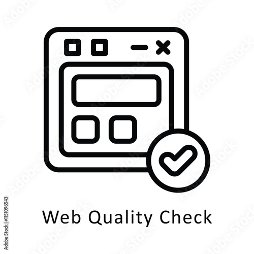 Web Quality Check Vector Outline Icon. Eps 10 File