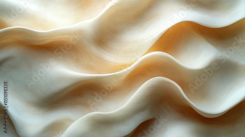 Abstract Beige Fabric Waves Gentle Undulating Texture