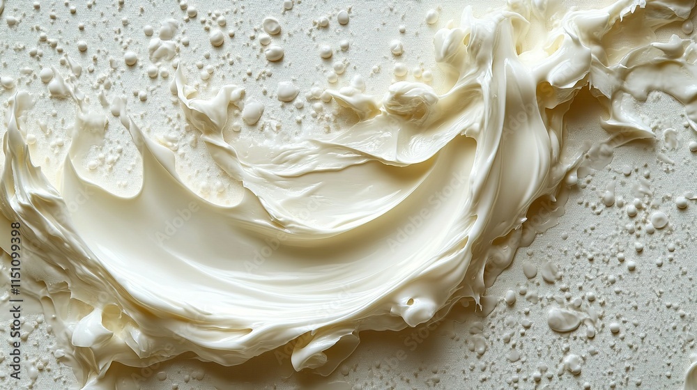 Creamy White Substance Swirled On Textured Surface Creamy White Substance Swirled On Textured Surface
