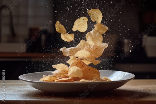 Sprinkling Salt on Potato Chips