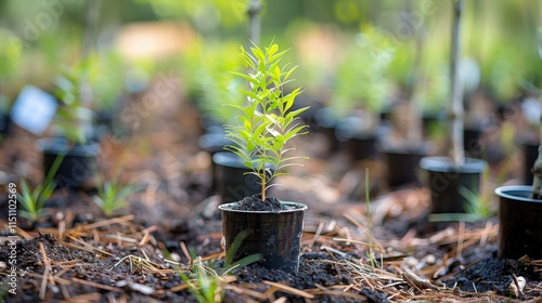 Reforestation Efforts: Large-scale planting of native tree species in deforested regions to rebuild ecosystems, restore habitats, and mitigate the impacts of climate change.
 photo