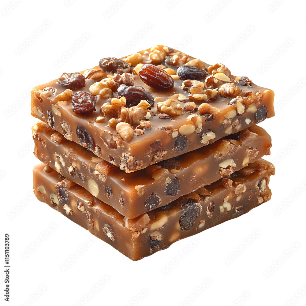 Delectable Date and Nut Brittle isolated on transparent background Delectable Date and Nut Brittle isolated on transparent background