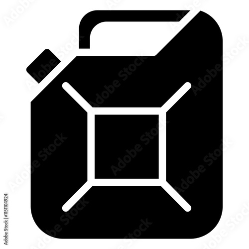 Jerrycan Icon, Black And White Glyph Icon Symbol