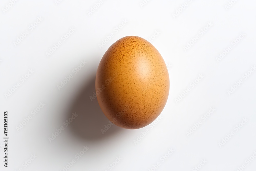 single brown egg with smooth shell isolated against clean white backdrop single brown egg with smooth shell isolated against clean white backdrop