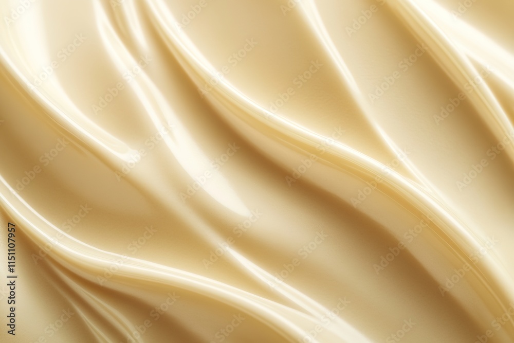 Fototapeta premium close-up of smooth cream texture forming organic waves with faint shadows under soft natural light