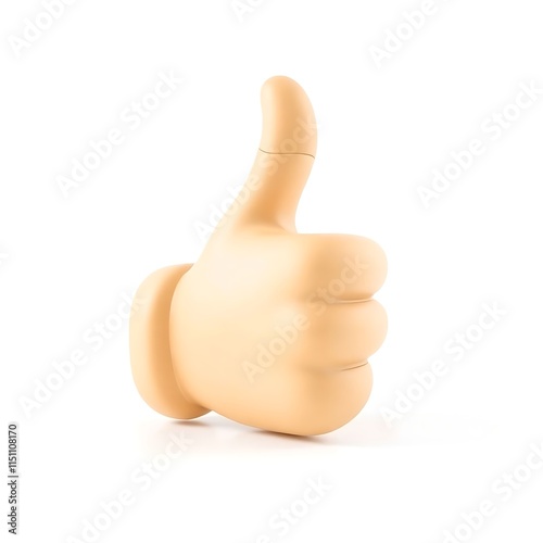 3D thumbs up emoticon in isolated background, generative ai
