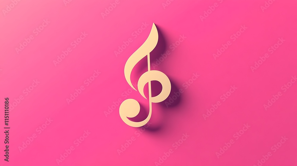Treble clef symbol on pink. Treble clef symbol on pink.