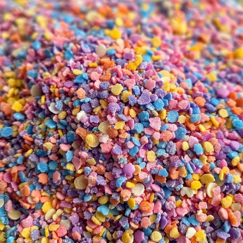 Multicolored sprinkles closeup