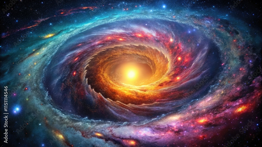 Spiral Galaxy Black Hole Portrait Photography, Space, Cosmos Spiral Galaxy Black Hole Portrait Photography, Space, Cosmos