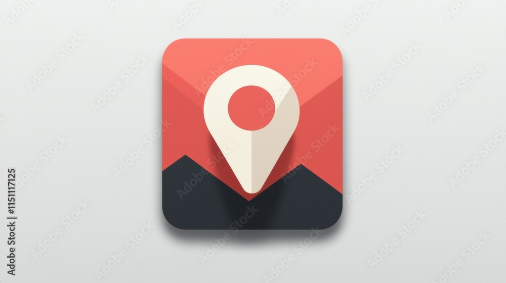 Custom location pin graphic designed in a modern minimalist style on a light background Custom location pin graphic designed in a modern minimalist style on a light background