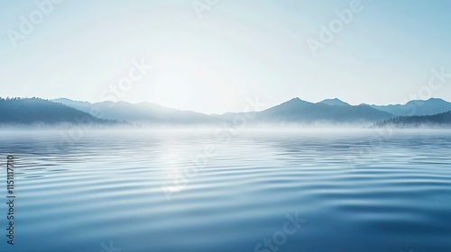 Wallpaper Mural Serene Misty Mountain Lake at Dawn Torontodigital.ca