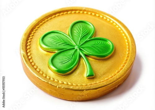 St. Patrick's Day Gold Coin Chocolate - Candid Cartoon Illustration photo