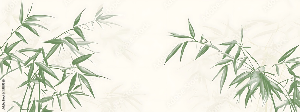 Subtle bamboo leaves on a soft background. Subtle bamboo leaves on a soft background.