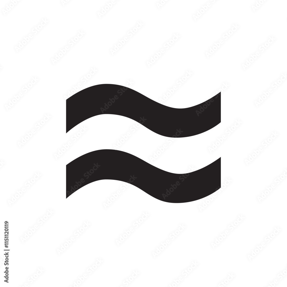 Math symbol for equal approximately icon vector illustration isolated on white background