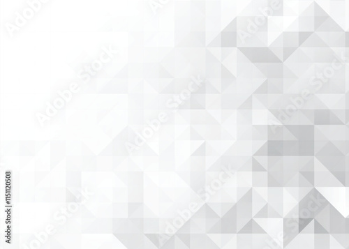 Abstract with low poly monochrome design. White grey triangular mosaic abstract seamless pattern. Vector low poly style illustration. Triangle geometric digital and print background texture.