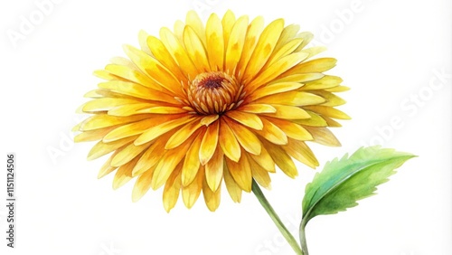 Surreal Watercolor Yellow Flower, Poster Design, Birthday Card