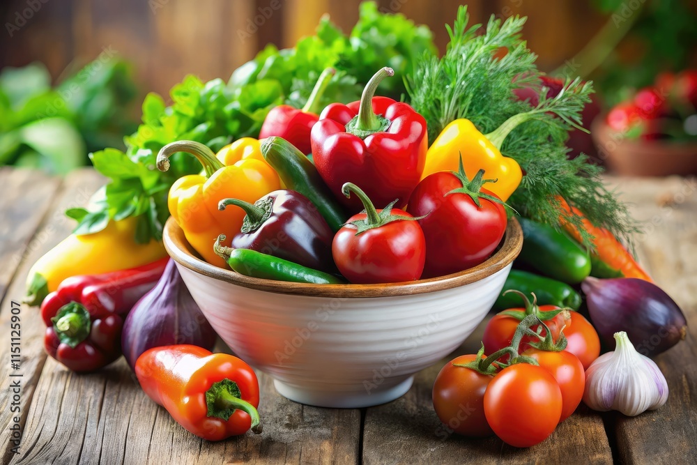 Tilt-Shift Vegetables in Bowl - AI Photo Tilt-Shift Vegetables in Bowl - AI Photo