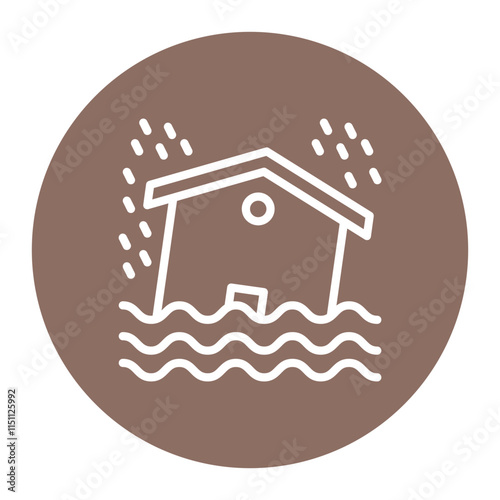 Flood icon vector image. Can be used for Monsoon.