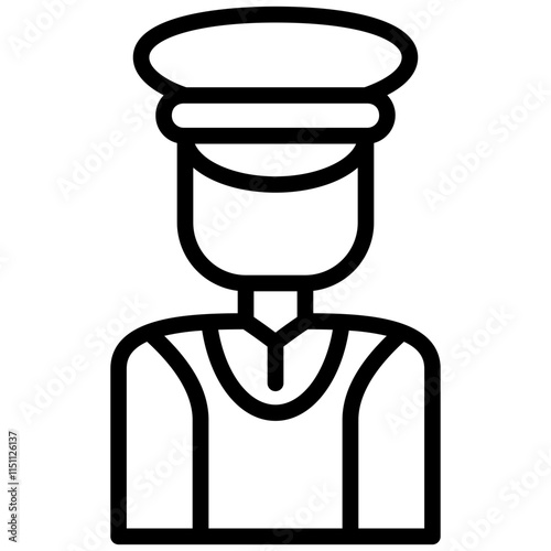Bellboy icon, Black And White Outline Icon Symbol