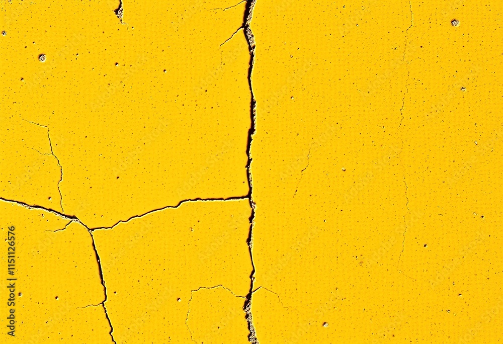 yellow ceramic tile, showcasing its textured surface with visible cracks, subtle glaze imperfections yellow ceramic tile, showcasing its textured surface with visible cracks, subtle glaze imperfections