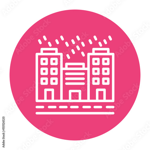 Rainy City icon vector image. Can be used for Monsoon.