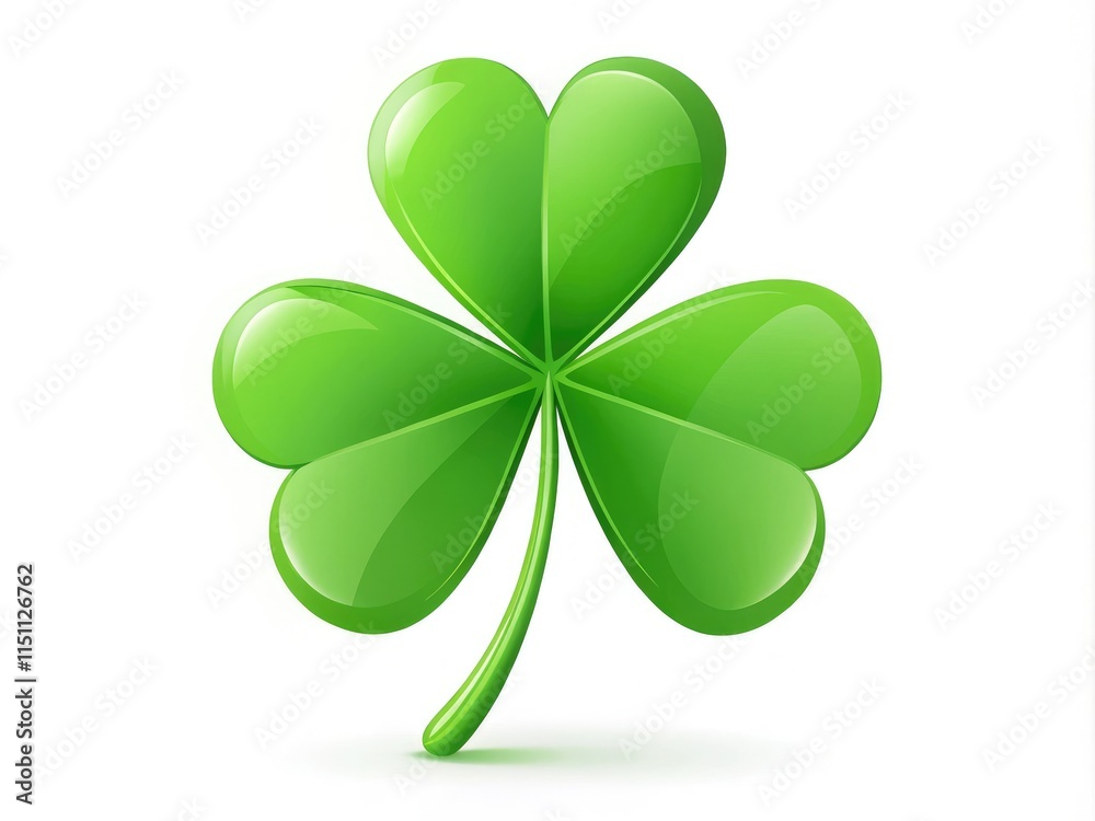 Trendy Shamrock Logo Design - Flat Style Green Leaf for Web & App Trendy Shamrock Logo Design - Flat Style Green Leaf for Web & App