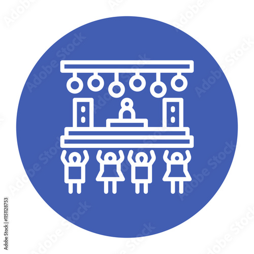Nightclub Scene icon vector image. Can be used for Nightclub.